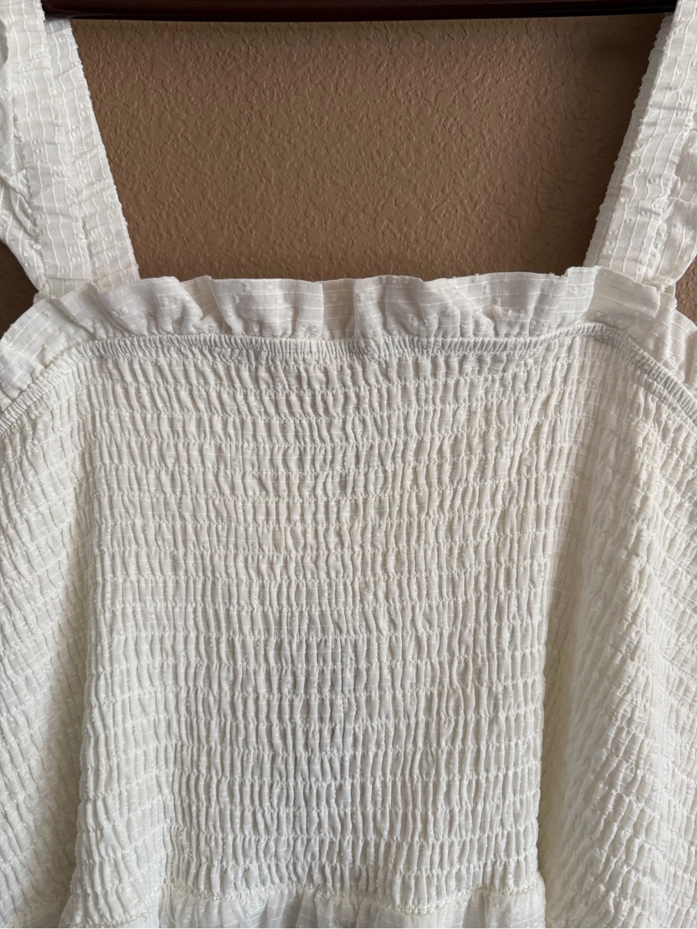 Eloquii White Smocked Dress with Ruffled Trim Size 26/28 NWT - Picture 5 of 12